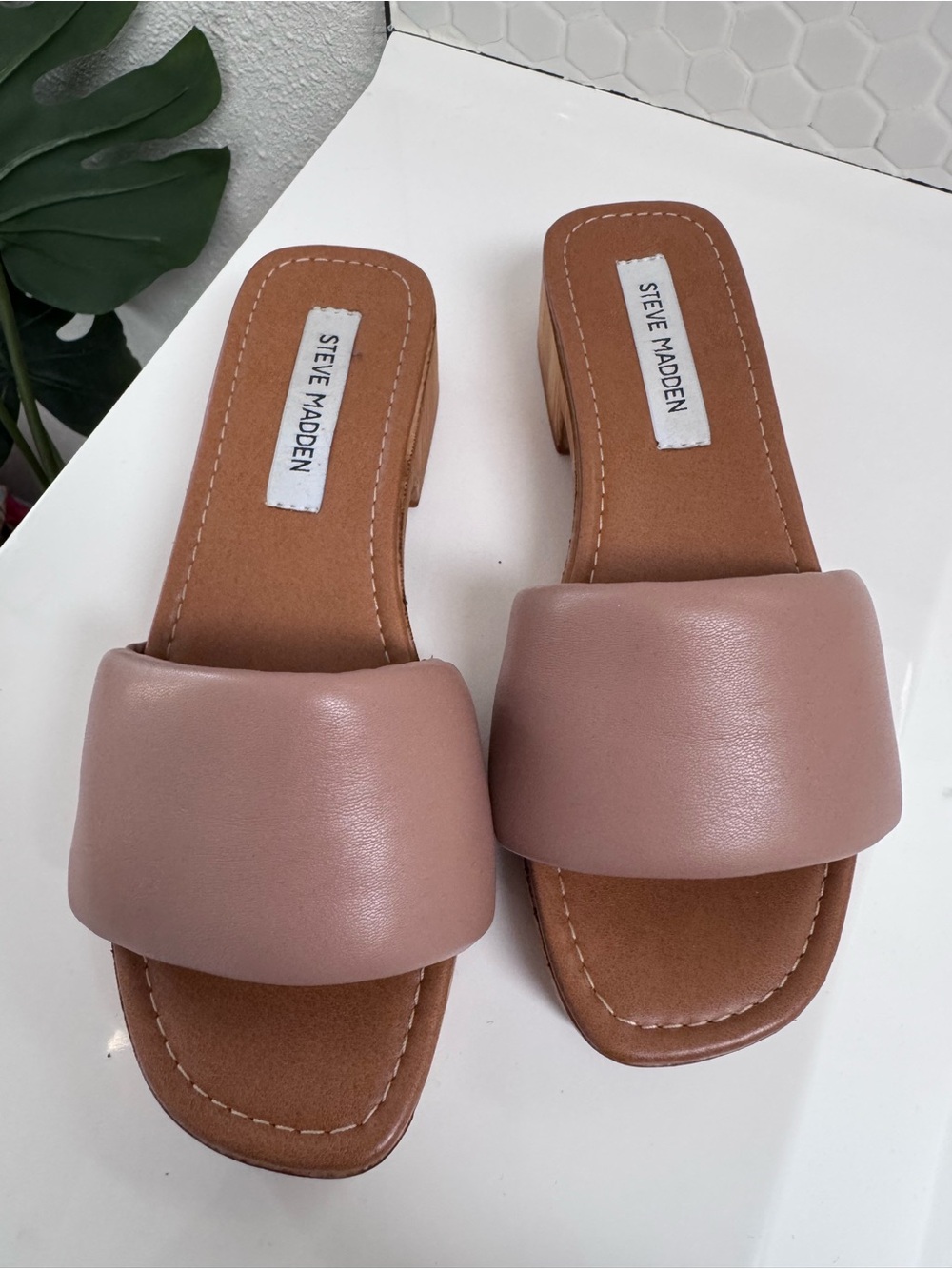 Steve Madden Mauve Padded Slide Mules